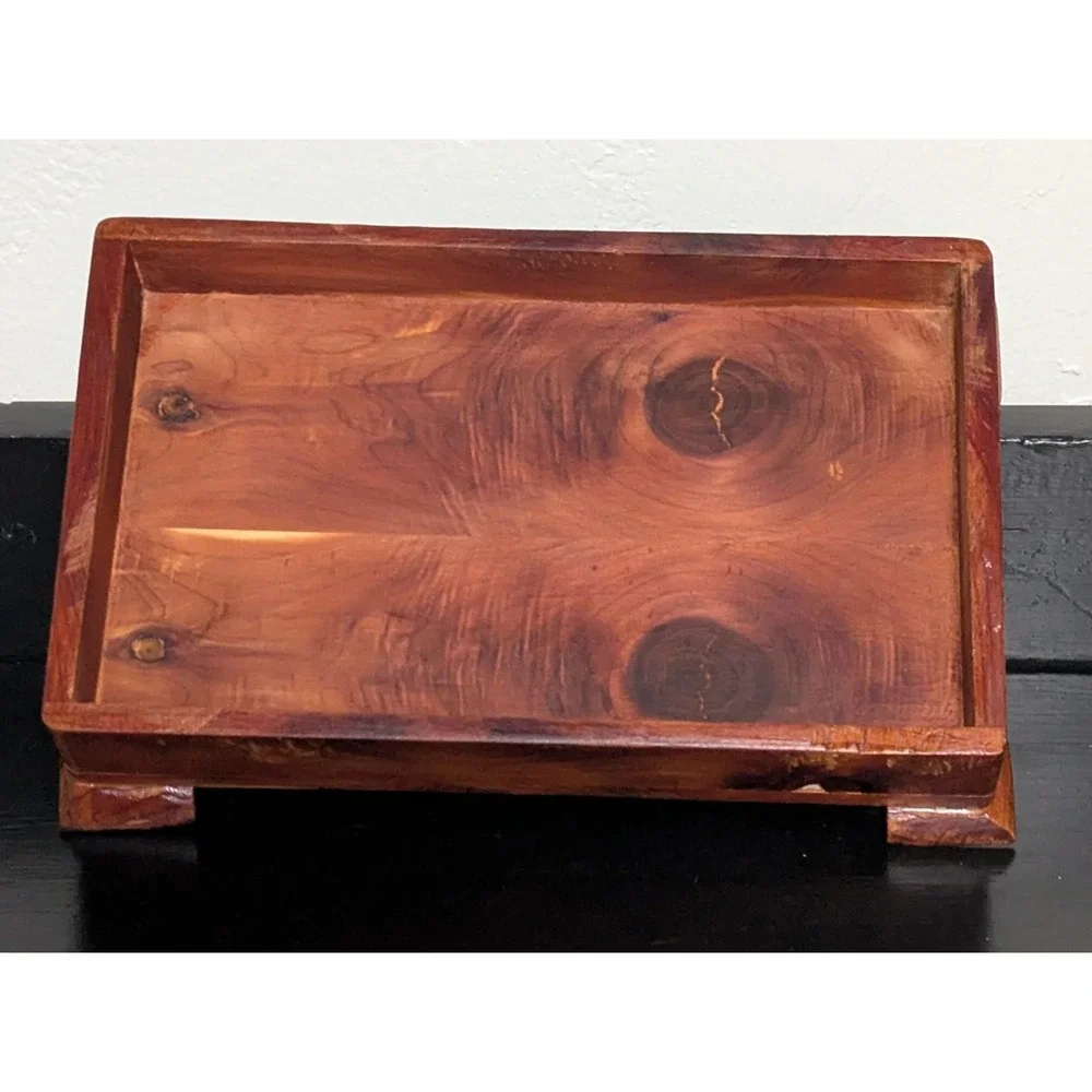 Vintage 1954 - 1956  Wood Trinket/Jewelry Box With‎ Lid Artist Signed & Dated